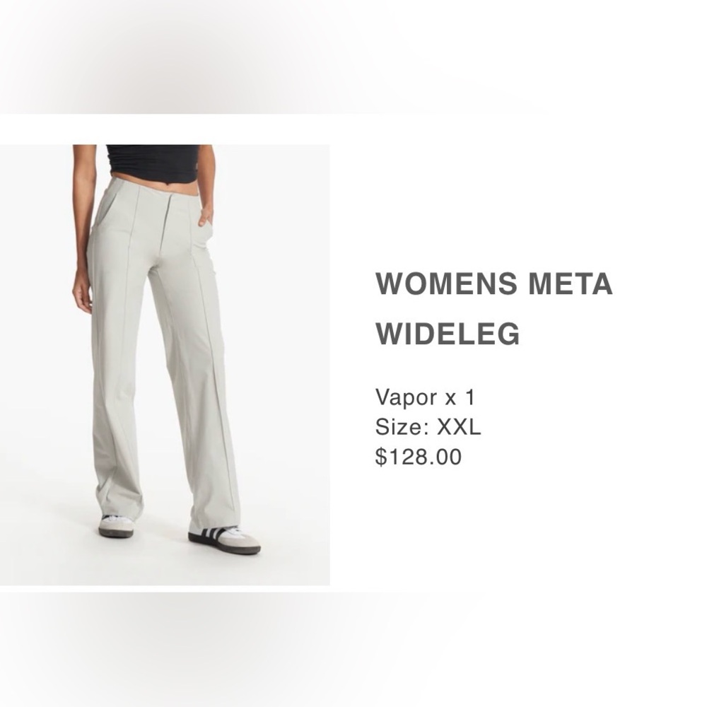 NEW without tags! Womens Vuori Meta™ Wideleg Pant XXL Vapor